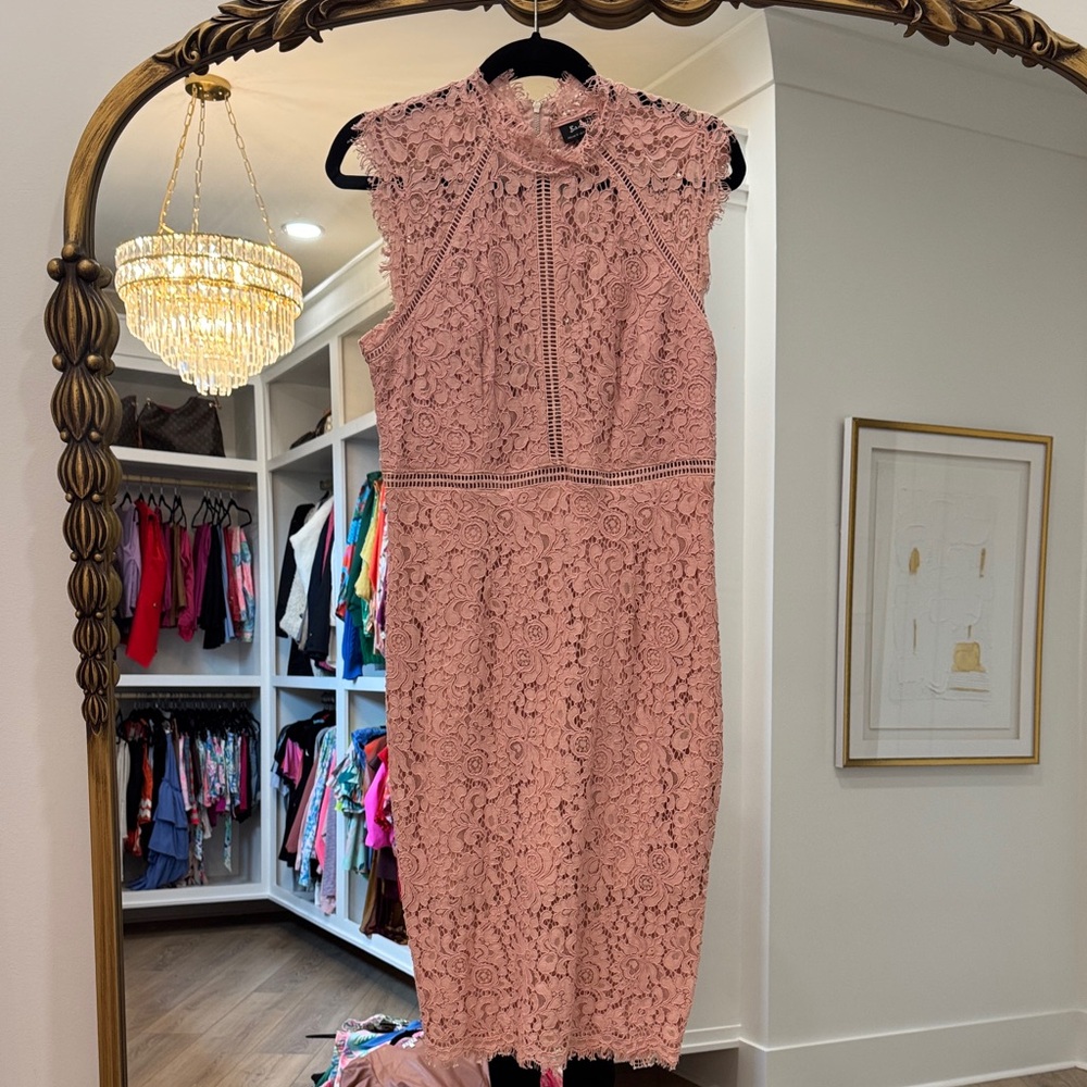 Bardot Blush Lace Dress